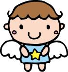 天使の格好をしているエンゼルちゃん